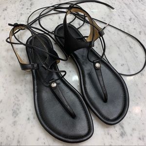 Michael Kor Lace up black sandals